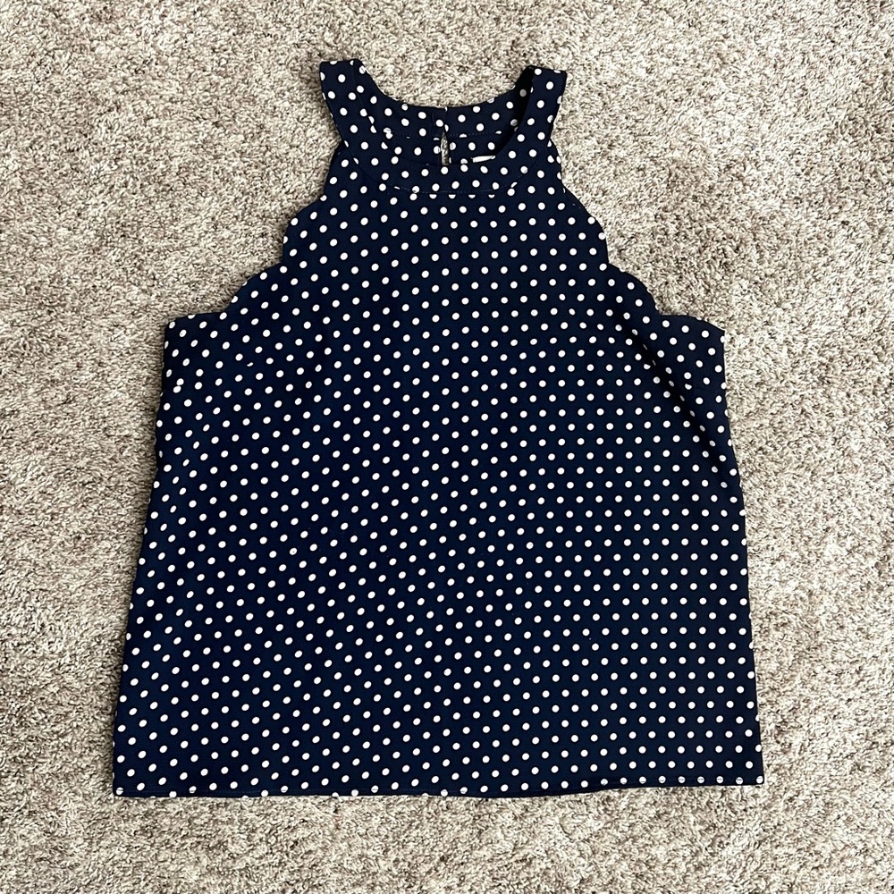 Monteau Blue & White Polka Dot Top